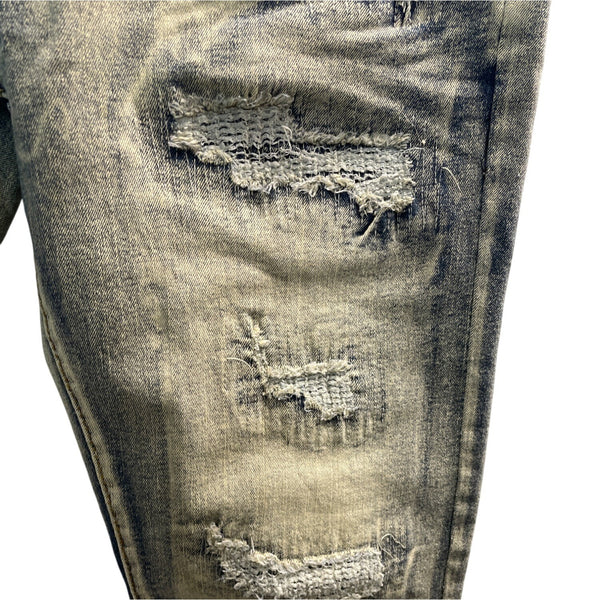 Waimea Mens Blue Denim Distressed and Washed Skinny Jeans Size 34X30 - NWT