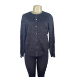 Jones New York Signature Womens Black Knit Cardigan Sweater Long Sleeve Size L