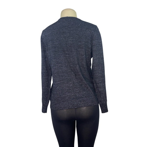 Jones New York Signature Womens Black Knit Cardigan Sweater Long Sleeve Size L