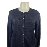 Jones New York Signature Womens Black Knit Cardigan Sweater Long Sleeve Size L