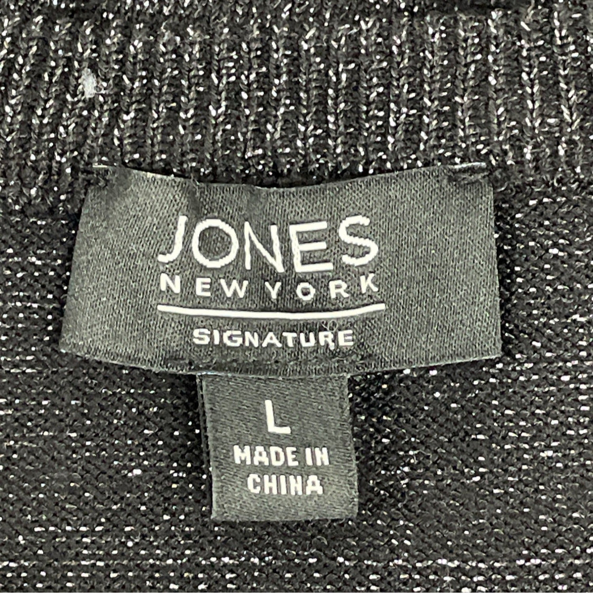 Jones New York Signature Womens Black Knit Cardigan Sweater Long Sleeve Size L