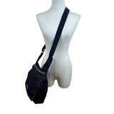 Kipling Black Nylon Adjustable Strap & Front Zipper Pocket Crossbody Bag Sz M