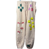 Coney Island Picnic Mens Beige Cotton Graphic Lounge Sweatpants XL Fun Casual Wear