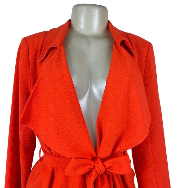 Vince Camuto Women's Orange Open Front Tie Belt Sweater Size 10P - New