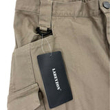 Labeyzon Mens Khaki Cargo Pants With Elastic Waist Sz 36X32 - New