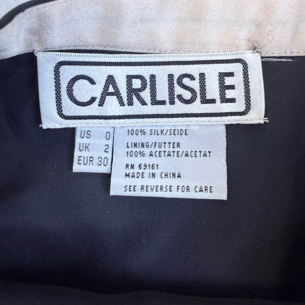 Carlisle Women’s Black Silk Skirt Classic Straight Midi Fully Lined  Elegant Sz 0