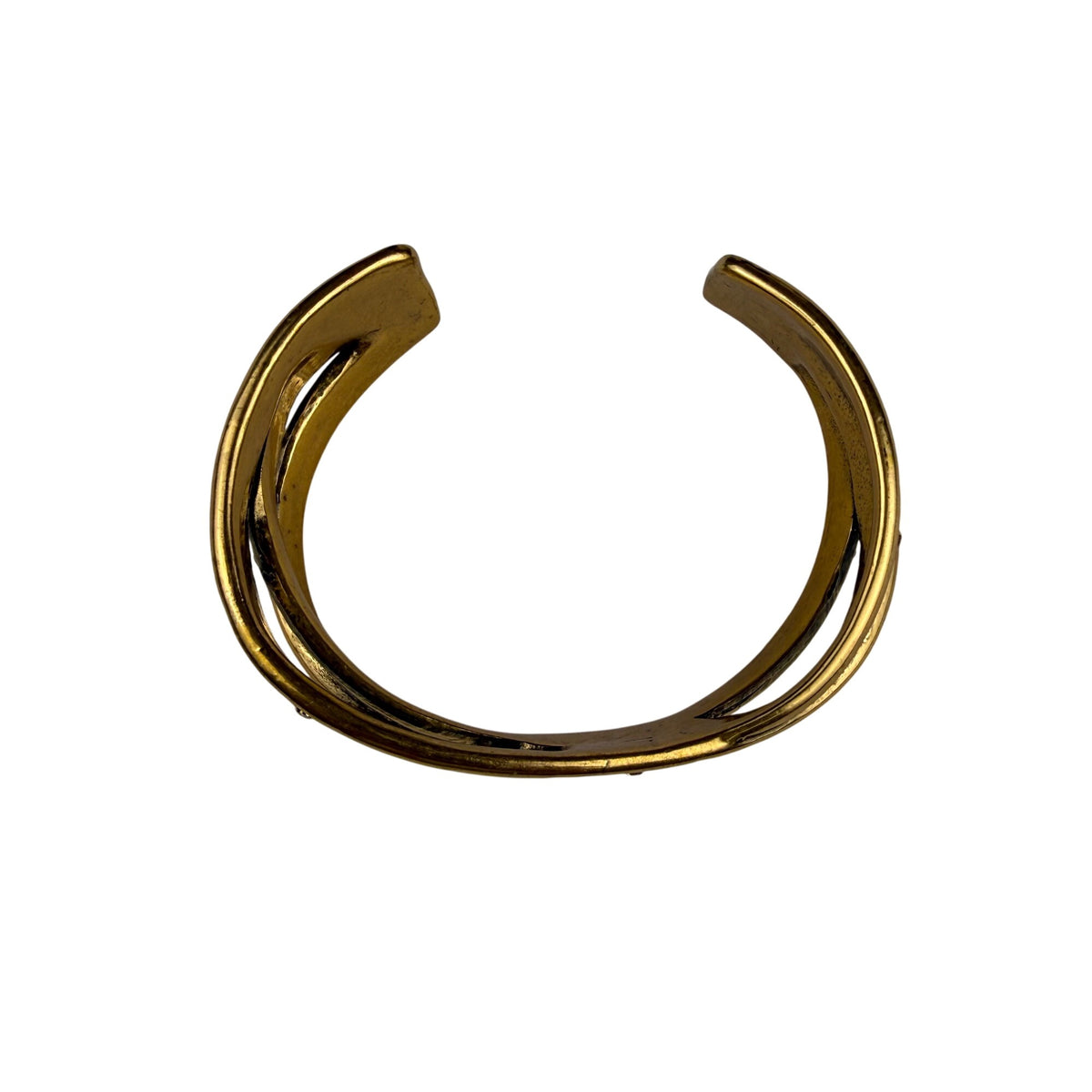 Assembled Unknown Gold Tone Engraved Inspirational Words Cuff Bracelet