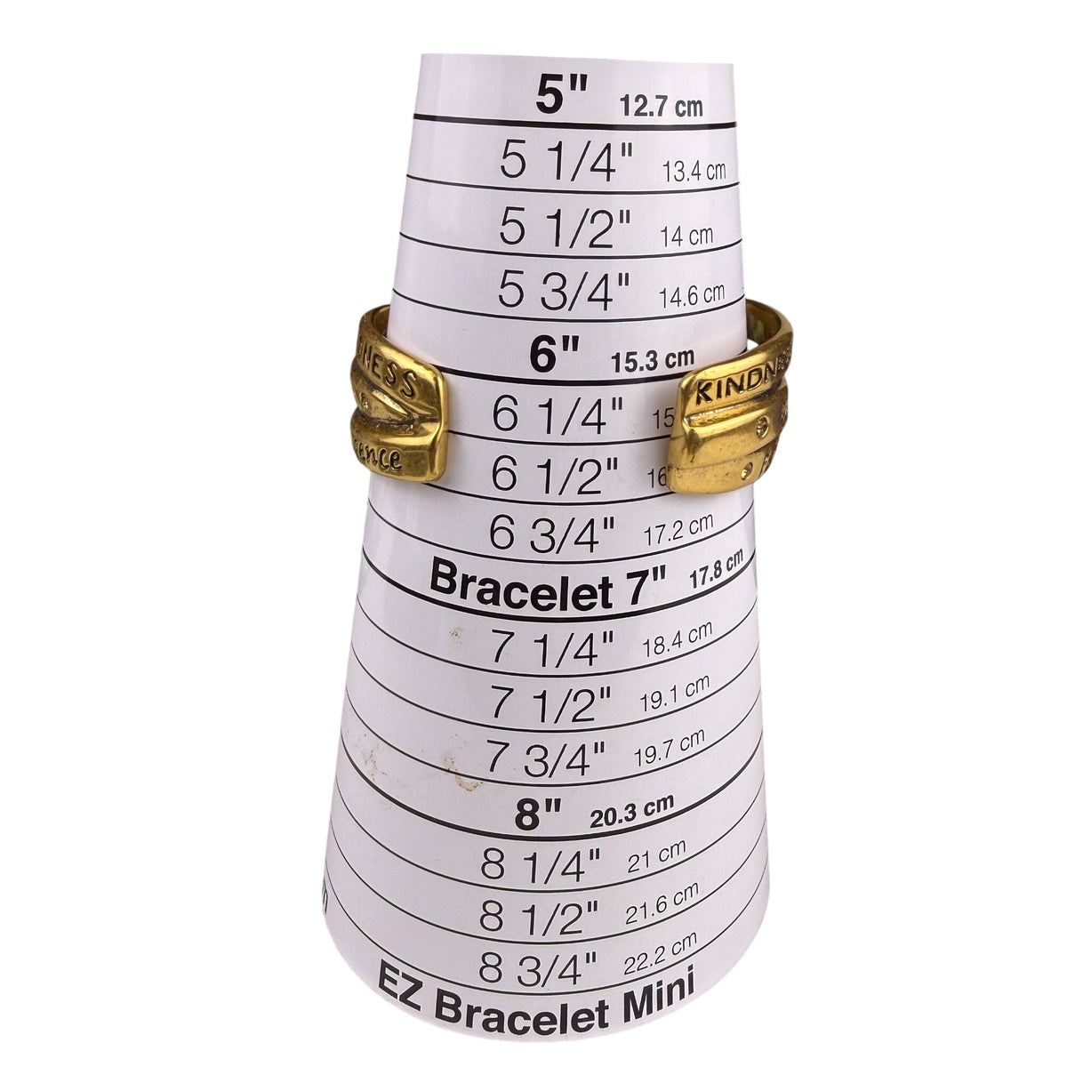 Assembled Unknown Gold Tone Engraved Inspirational Words Cuff Bracelet