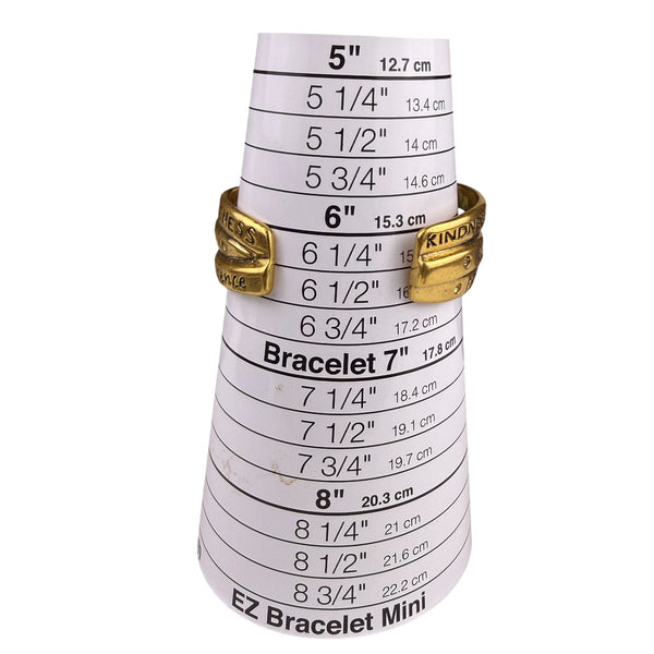 Assembled Unknown Gold Tone Engraved Inspirational Words Cuff Bracelet