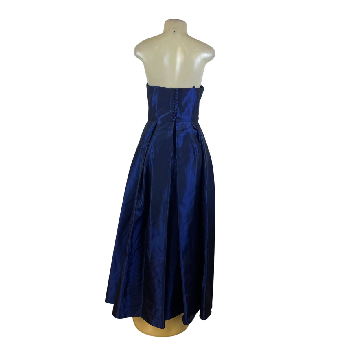 Michaelangelo Strapless Blue Satin Formal Evening Dress Elegant Gown Size 4