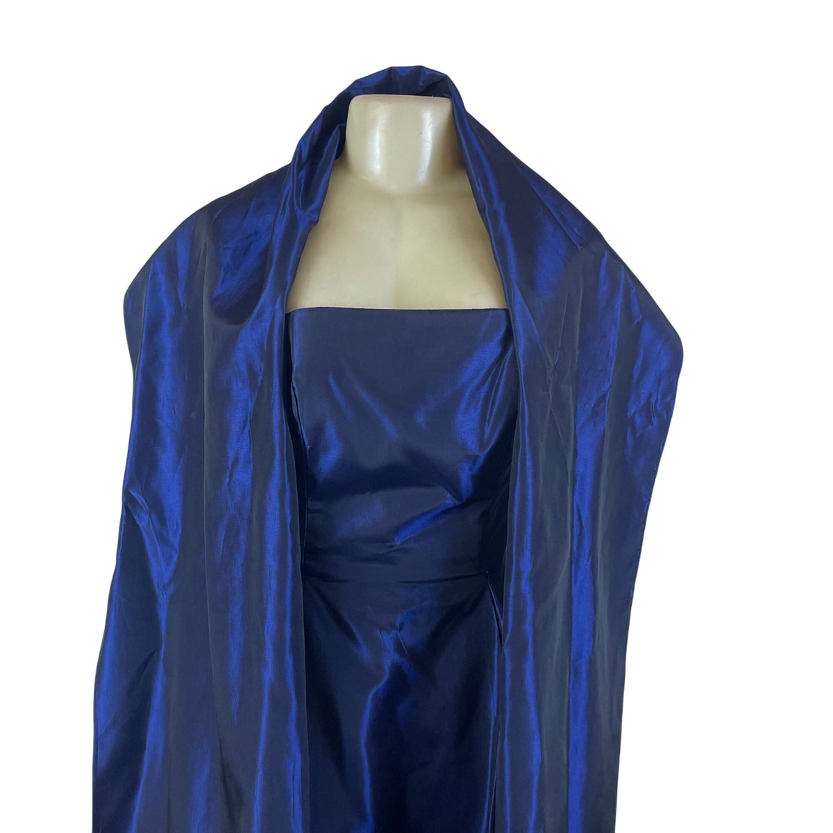Michaelangelo Strapless Blue Satin Formal Evening Dress Elegant Gown Size 4