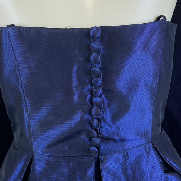 Michaelangelo Strapless Blue Satin Formal Evening Dress Elegant Gown Size 4