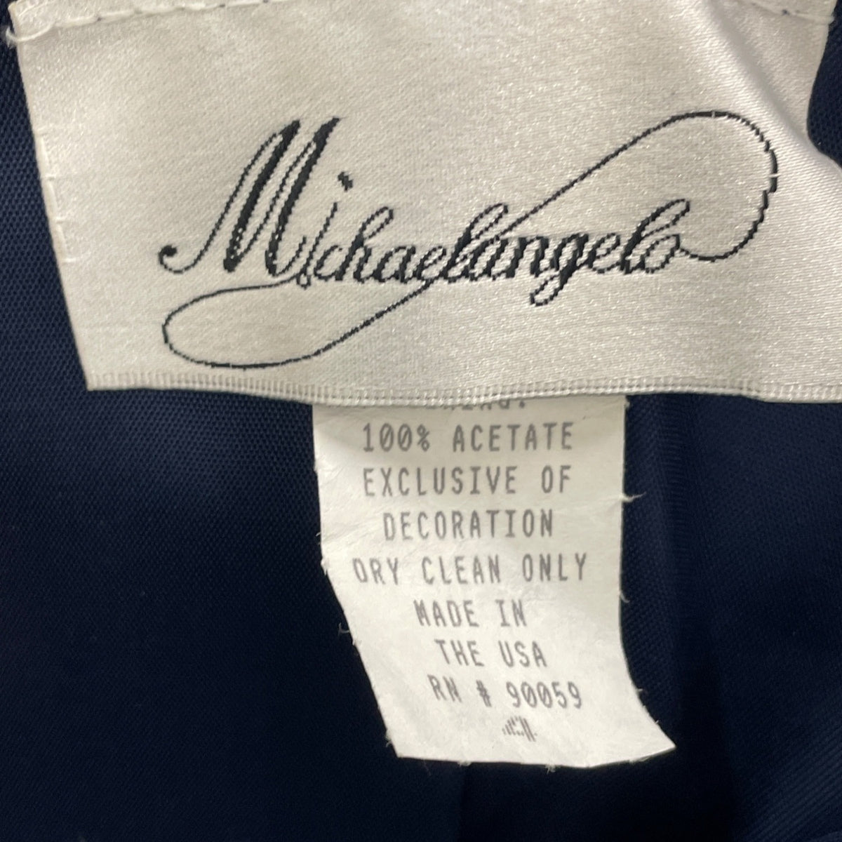 Michaelangelo Strapless Blue Satin Formal Evening Dress Elegant Gown Size 4