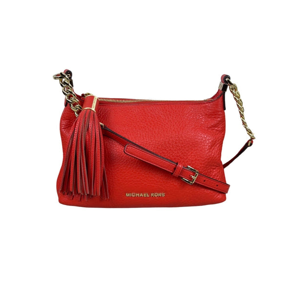 Michael Kors Women's Orange Golden Chain Strap Weston Crossbody Bag Sz M