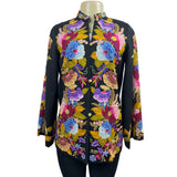 Women’s Multicolor Floral Design Cashmere Wool Jacket Sz S