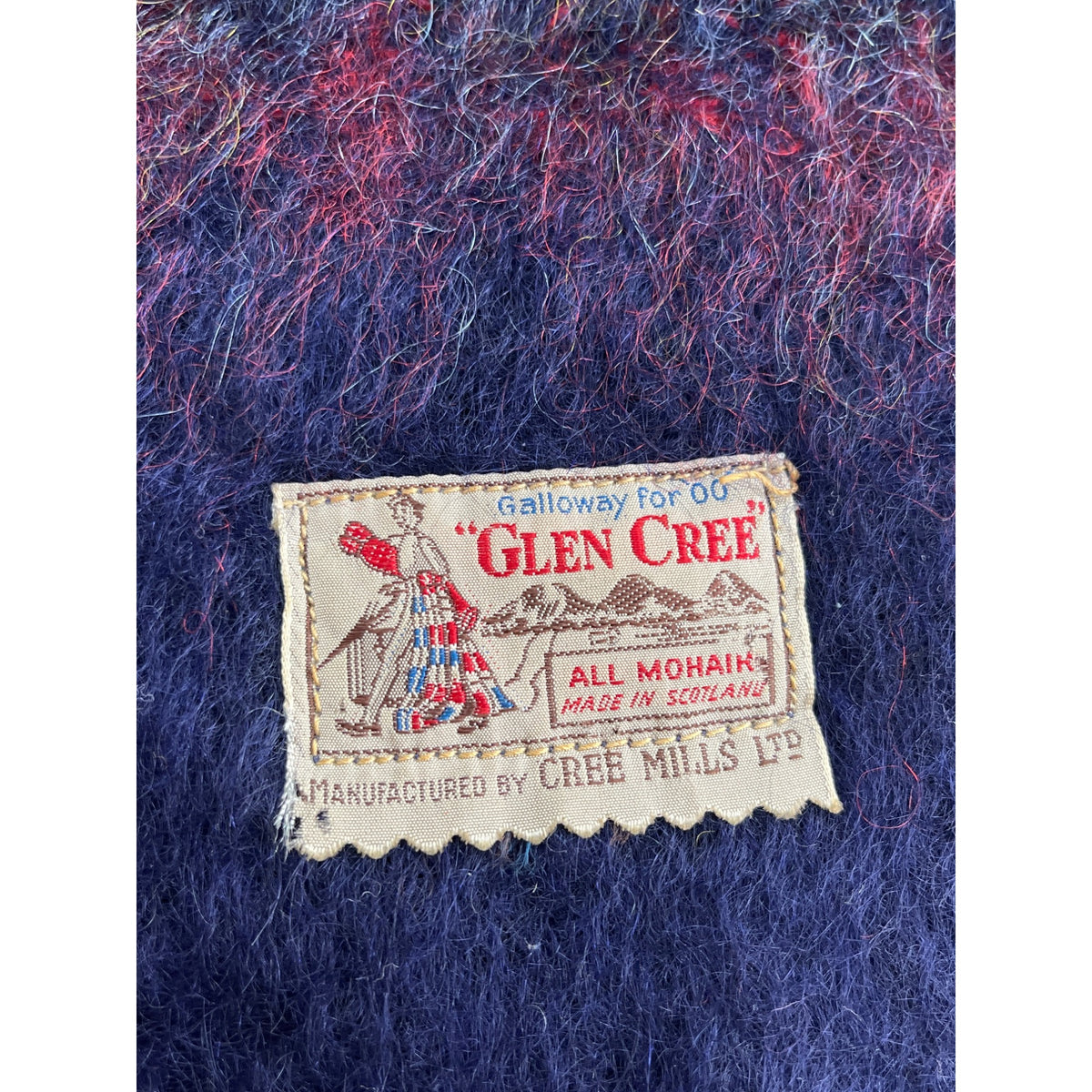 Glen Cree Unisex Multicolor Mohair Plaid Scarf Manufactured In Scotland Wool Blend