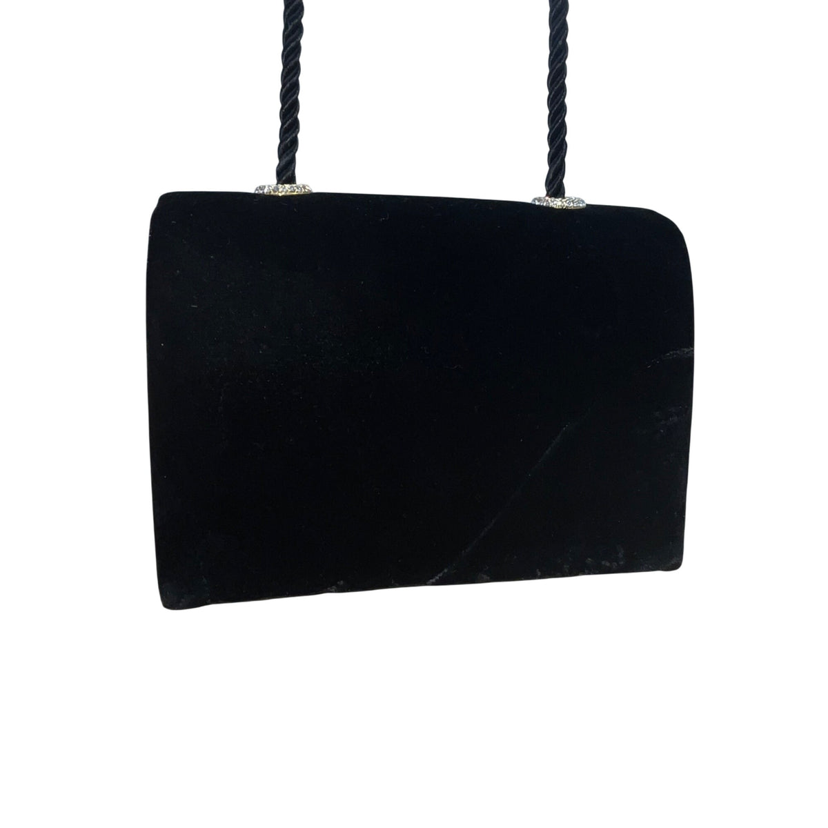 Carla Marchi Women’s Black Velvet Compact Design Evening Crossbody Bag