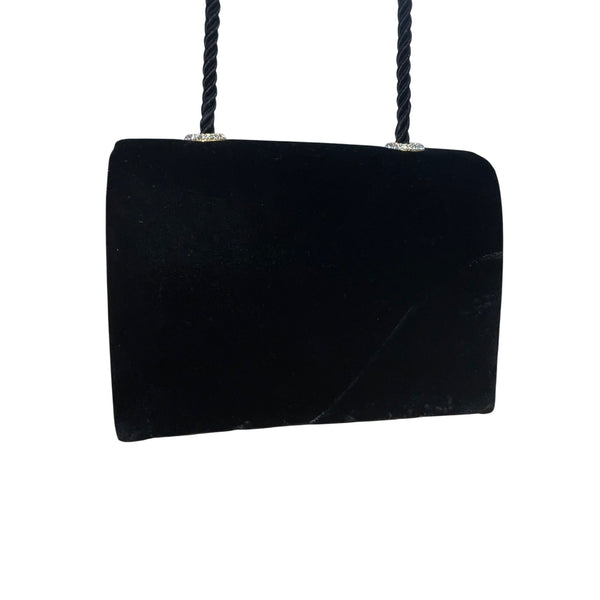 Carla Marchi Women’s Black Velvet Compact Design Evening Crossbody Bag