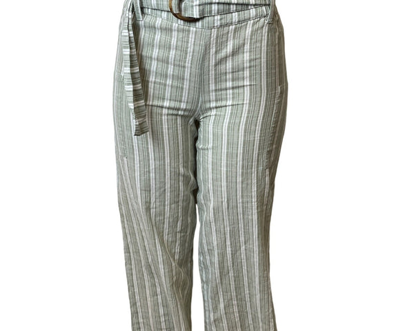 Derek Heart Women's Green and White Wide Leg Pants Sz S