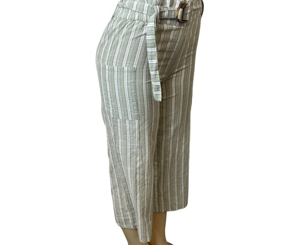 Derek Heart Women's Green and White Wide Leg Pants Sz S