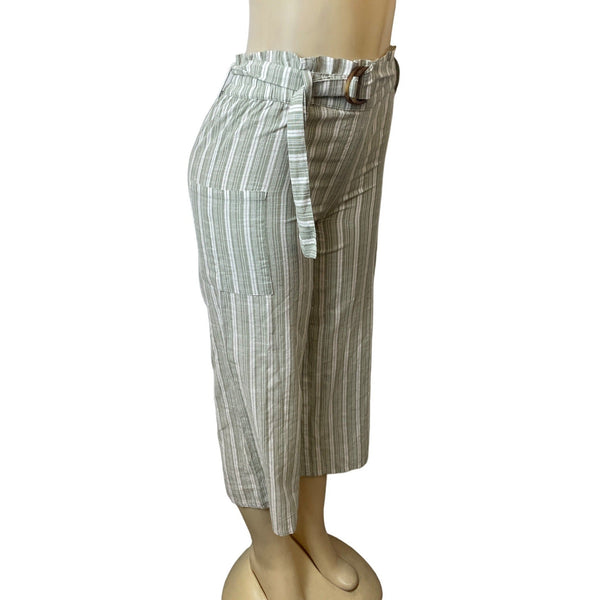 Derek Heart Women's Green and White Wide Leg Pants Sz S