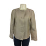 Talbots Beige Textured Open Blazer With Button Closures & Pockets Sz 4