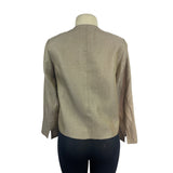 Talbots Beige Textured Open Blazer With Button Closures & Pockets Sz 4