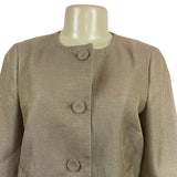 Talbots Beige Textured Open Blazer With Button Closures & Pockets Sz 4