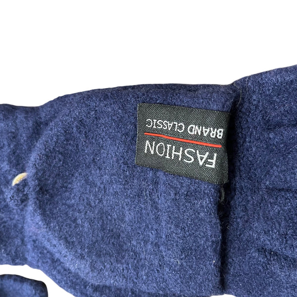 Fashion Unisex Navy Wool Convertible Gloves Fingerless & Mitten Flap Winter Warm