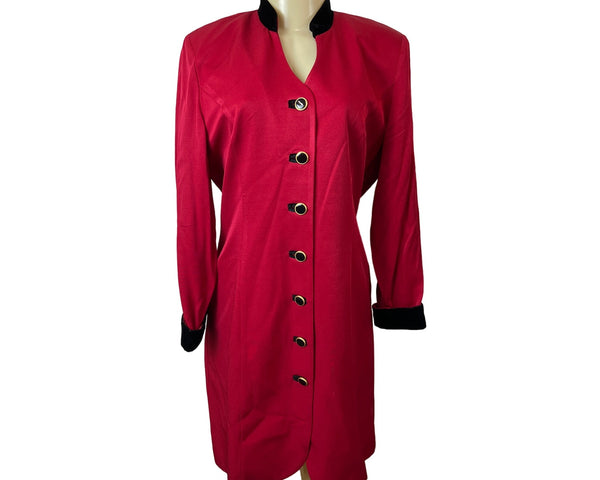 Danny & Nicole Women's Red Button Up Dress Sz 12