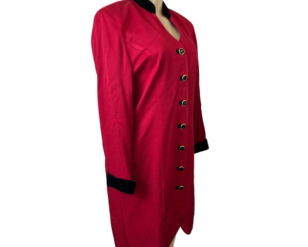 Danny & Nicole Women's Red Button Up Dress Sz 12