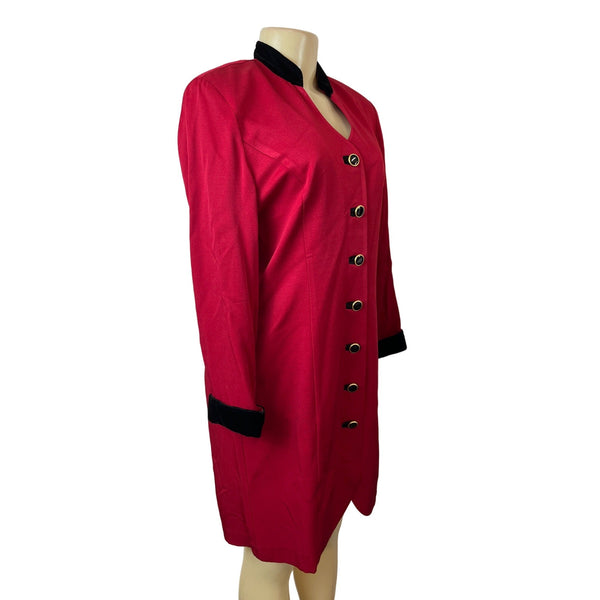 Danny & Nicole Women's Red Button Up Dress Sz 12