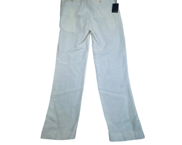 Polo Ralph Lauren Men’s White Linen Flat-Front Dress Pants Size 34-34 - New
