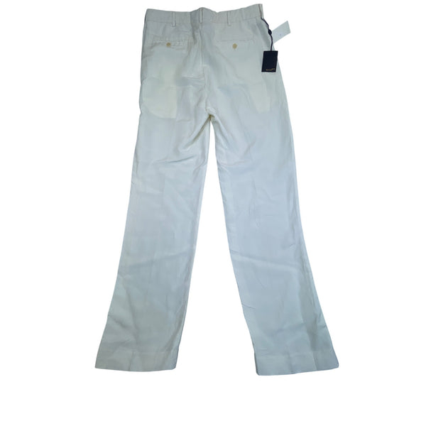 Polo Ralph Lauren Men’s White Linen Flat-Front Dress Pants Size 34-34 - New