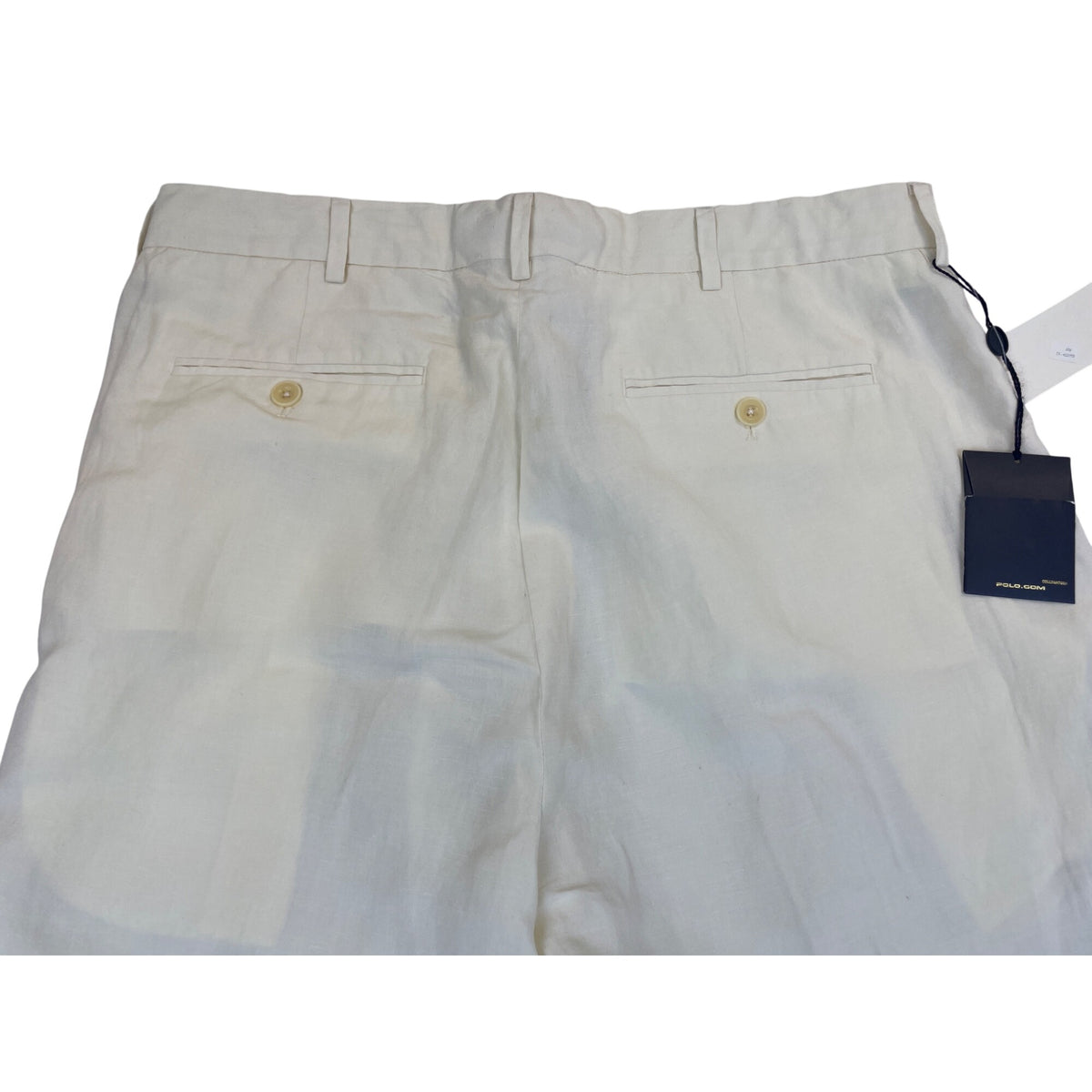 Polo Ralph Lauren Men’s White Linen Flat-Front Dress Pants Size 34-34 - New