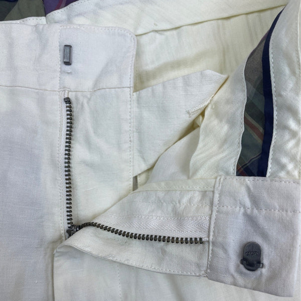 Polo Ralph Lauren Men’s White Linen Flat-Front Dress Pants Size 34-34 - New