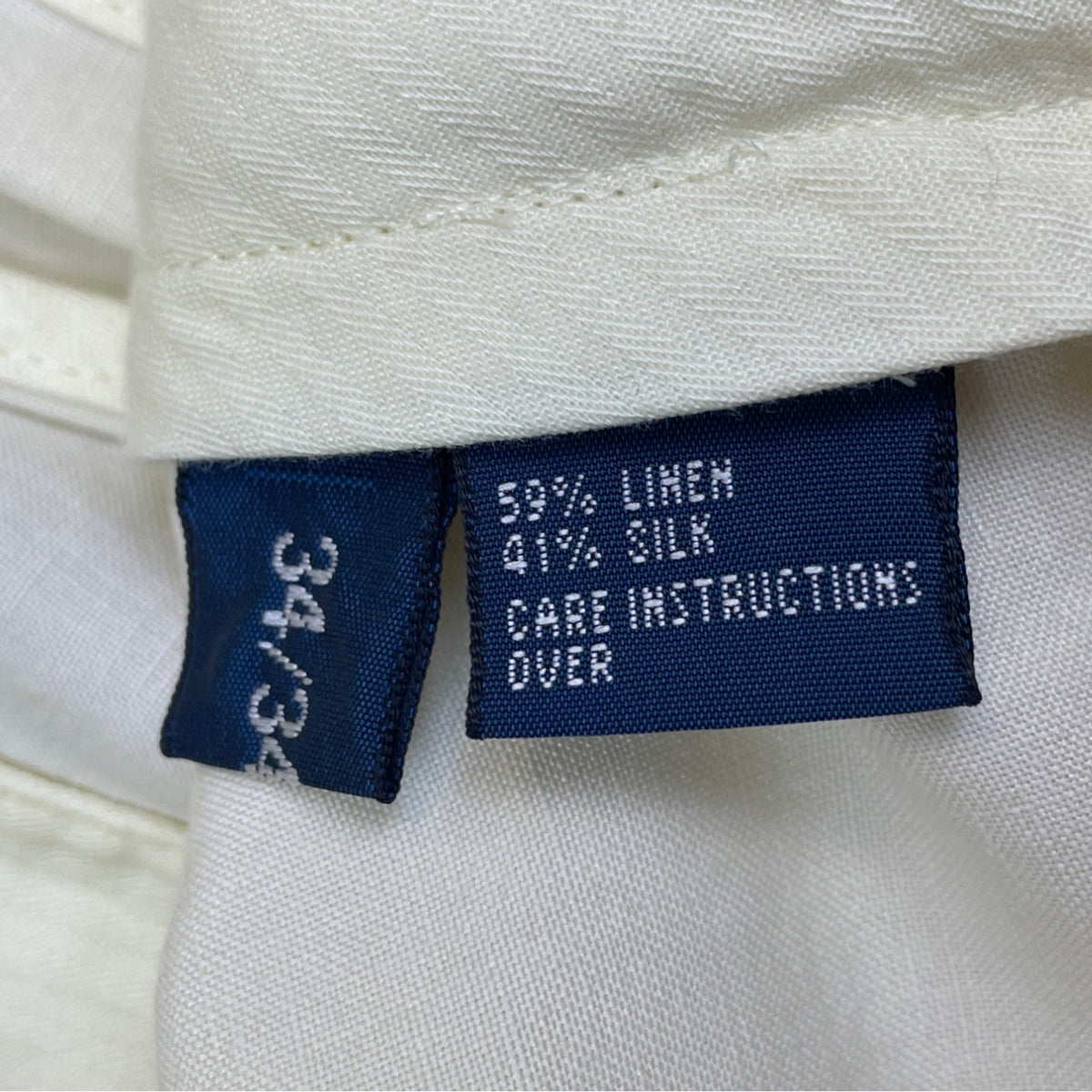 Polo Ralph Lauren Men’s White Linen Flat-Front Dress Pants Size 34-34 - New