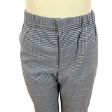 Gap Gray Women's Plaid High-Wasted Elasticated Wide-Leg Trousers Size MP- New