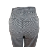 Gap Gray Women's Plaid High-Wasted Elasticated Wide-Leg Trousers Size MP- New