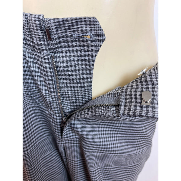 Gap Gray Women's Plaid High-Wasted Elasticated Wide-Leg Trousers Size MP- New