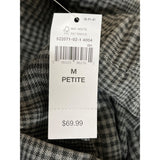 Gap Gray Women's Plaid High-Wasted Elasticated Wide-Leg Trousers Size MP- New