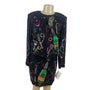 Laurence Kazar Black Sequin New Years Eve 2000 Jacket & Dress Set Size M - New