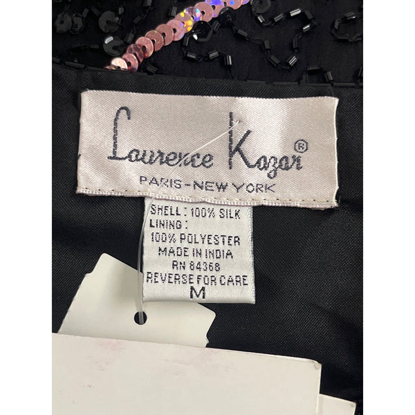 Laurence Kazar Black Sequin New Years Eve 2000 Jacket & Dress Set Size M - New