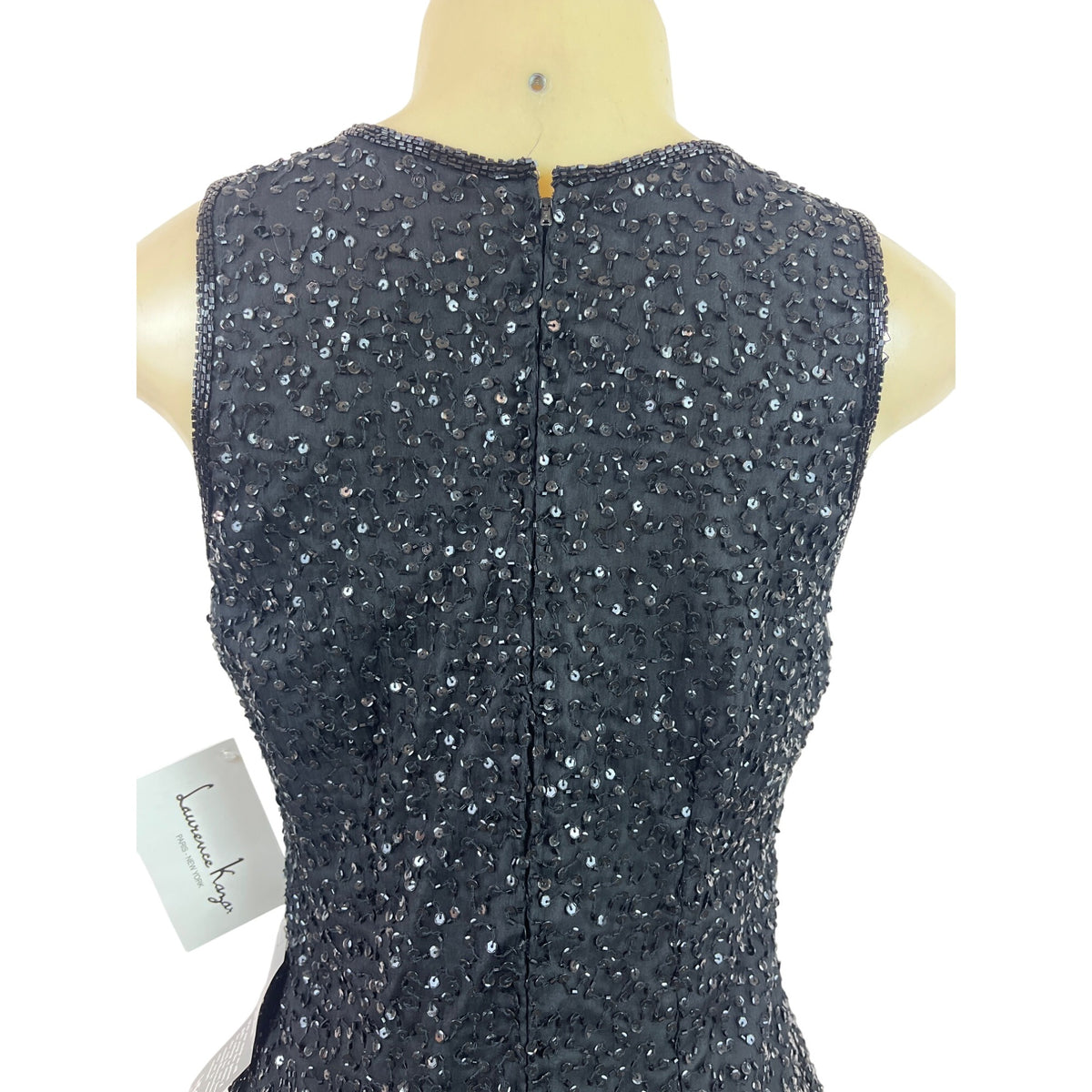 Laurence Kazar Black Sequin New Years Eve 2000 Jacket & Dress Set Size M - New