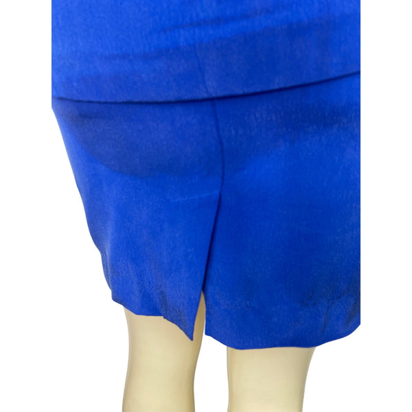 YL Women's Royal Blue Short Sleeve Dress W/ Back Zipper Elegant Design Size 4P