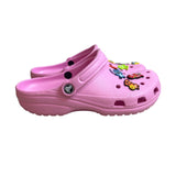 Crocs Pink Slip On With Jibbitz Charms Slippers Sz 8M/10W