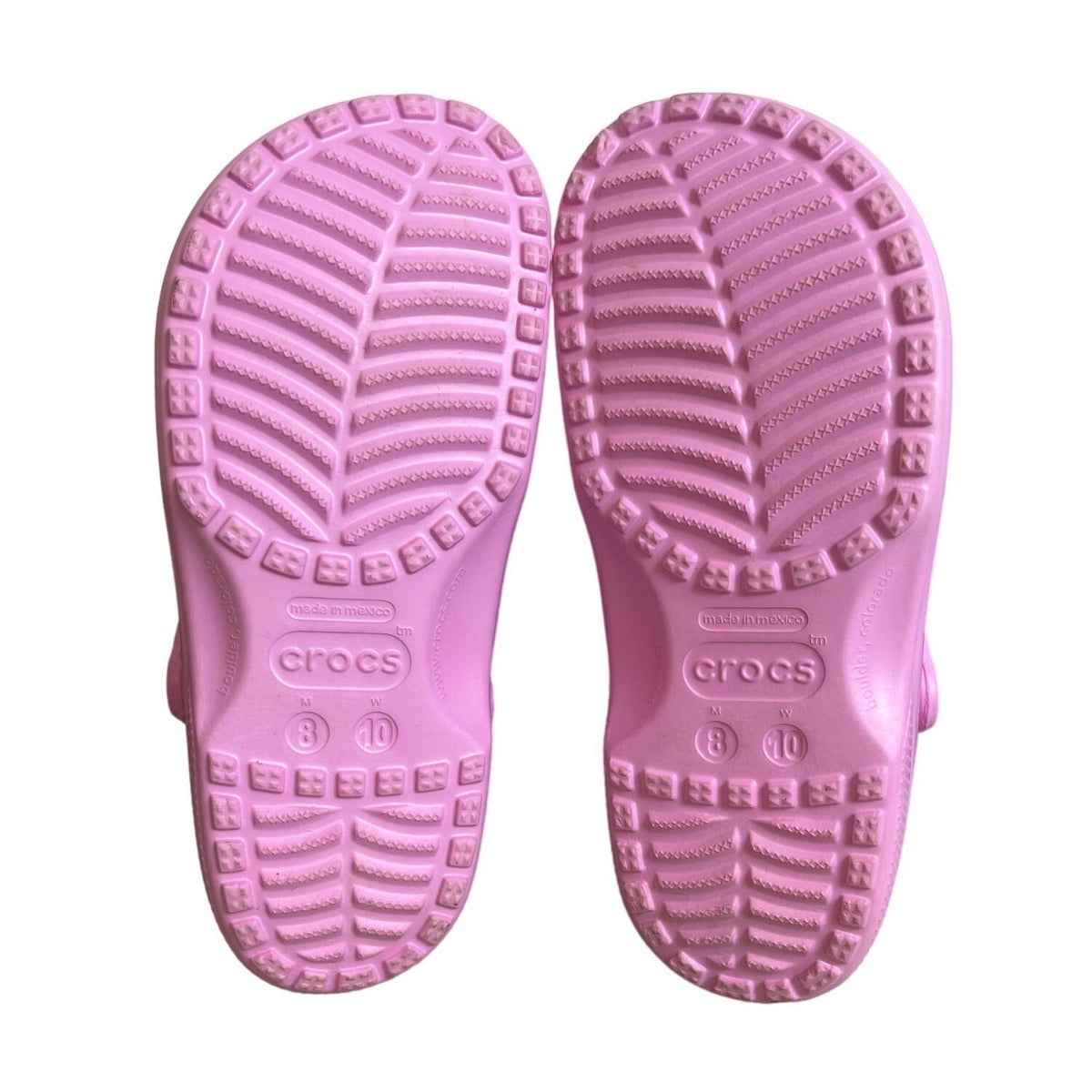 Crocs Pink Slip On With Jibbitz Charms Slippers Sz 8M/10W