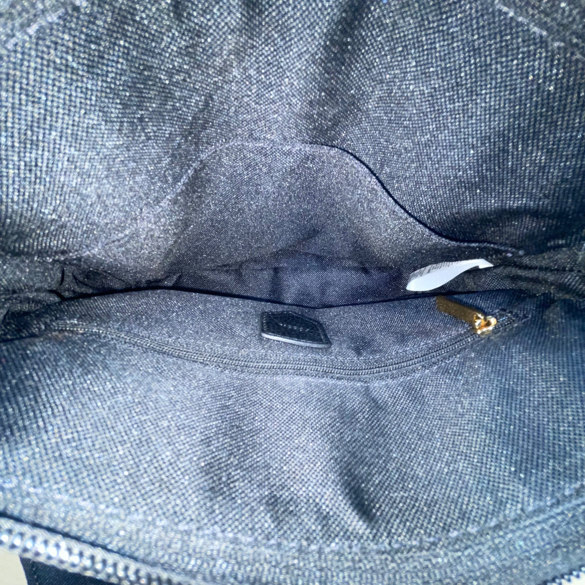 Fossil Women’s Brown Leather Black & White Striped Canvas Crossbody Bag