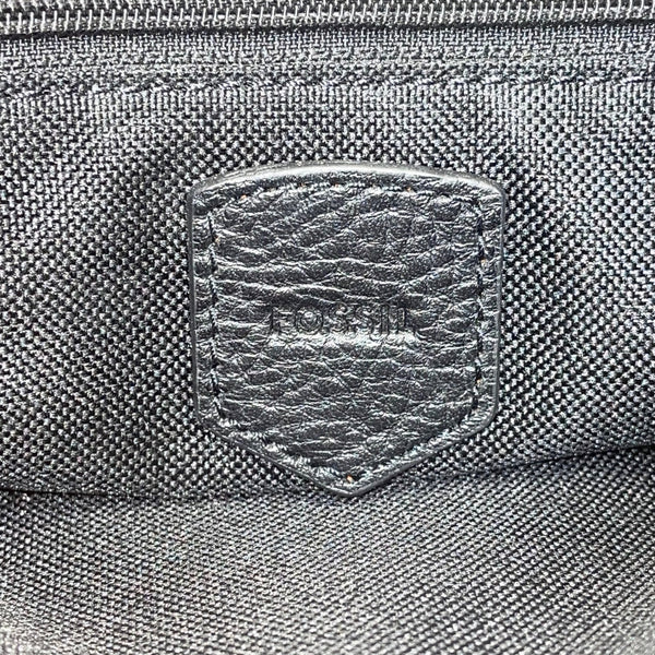 Fossil Women’s Brown Leather Black & White Striped Canvas Crossbody Bag