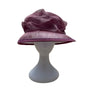 Vintage Nordstrom Made In Italy Purple Sinamay Hat With Ruffle & Pearl Accent